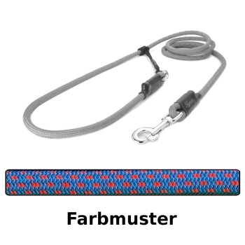 EASYLONG Hundeleine - L - 3m - blau mit roten Flecken